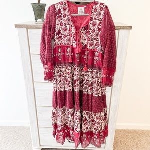 Blue Boheme Boho Floral Dress